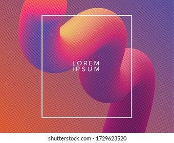 Fondo vibrante de color y ondulación con marco, arte de textura abstracta y tema de fondo de pantalla Ilustración vectorial