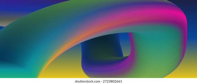Vibrant colorful 3D abstract shape with smooth curves
