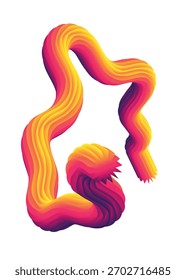 A vibrant colorful 3D visualization of a twisting, fluid form in motion—featuring bold colors, smooth geometry, and dynamic energy. Abstract dynamic style fluid lines for design elements.
