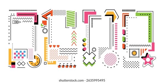 Vibrant and Colorful Abstract Frames Featuring Bold Geometric Shapes and Designs Posters