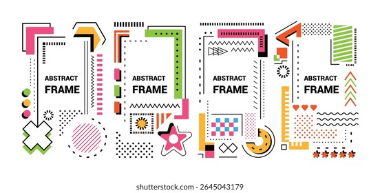 Vibrant and Colorful Abstract Frames Featuring Bold Geometric Shapes and Designs Posters
