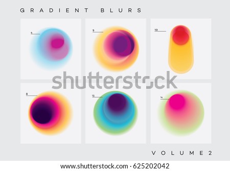 Vibrant colorful abstract gradient blurs design elements