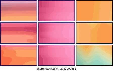 Vibrant colorful abstract grids with gradient effects