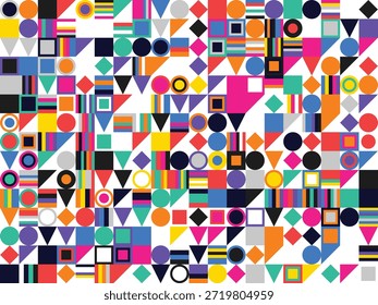 Un patrón abstracto vibrante y colorido compuesto de Formas geométricas