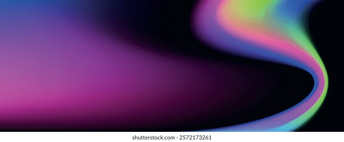 Vibrant, colorful background with a gradient of pink, blue, and green. The background has a smooth, flowing texture with pink and blue hues. Minimal abstract wavy gradient vector background