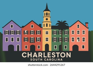 Os edifícios vibrantes e coloridos de Charleston, na Carolina do Sul, dão vida à cidade, com casas de pastel históricas forrando as ruas de paralelepípedos 