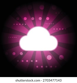 A vibrant and colorful cloud against a dynamic background featuring rays and circles. This artistic design evokes creativity and imagination. Perfect for digital projects.

