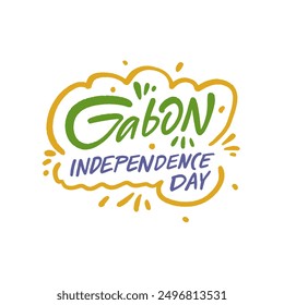 A vibrant and colorful design that celebrates Gabons Independence Day, featuring festive and joyful elements