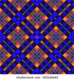 The vibrant colorful digital seamless geometric pattern.Intersecting diagonal stripes.Vector illustration in multicolored scheme.Can be used for textile,fabric,wrapping paper.