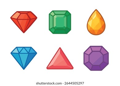 vibrante essência colorida do conjunto de gemas