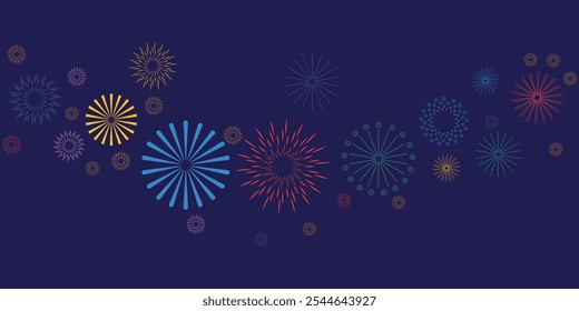 vibrant colorful fireworks background with sparkling lights and festive colors for holiday events, new year celebrations, and party decor
