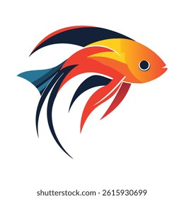 Vibrant Colorful Fish Illustration Graphic Design