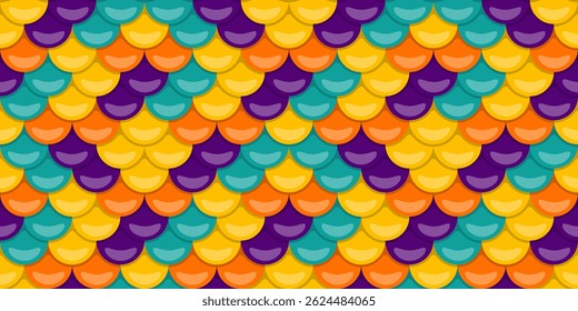 Vibrant, colorful fish scale pattern.  Perfect for textile design, backgrounds, or playful branding.
