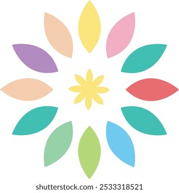 A vibrant and colorful flower design vector, featuring bold petals and intricate details, perfect for lively and decorative projects.