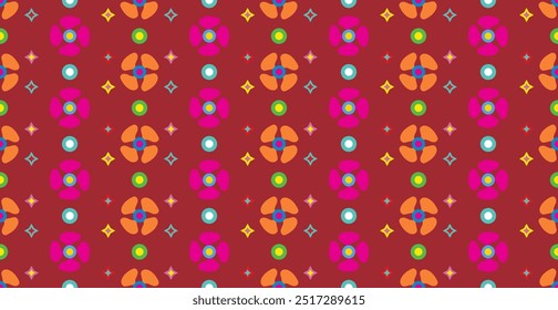 Flor Colorida Vibrante E Padrão Líquido Fundo Abstrato. Papel de parede retro. Tela de Fundo
