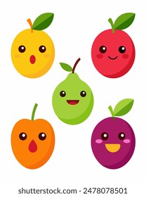 Vibrant and Colorful Fruit Illustrations Collection for Healthy Living and Culinary Designs.