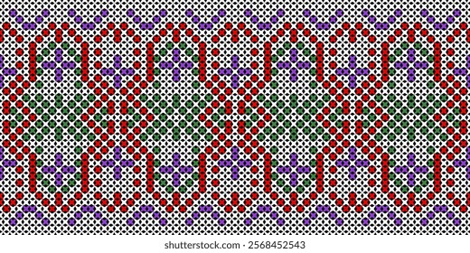 A vibrant and colorful geometric pattern with a pixelated or mosaic effect. This abstract design would be perfect for digital art, graphic design, or as a modern background.