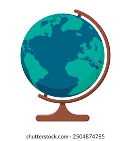 A Vibrant and Colorful Globe Illustration Beautifully Displayed on a Stand for Showcase