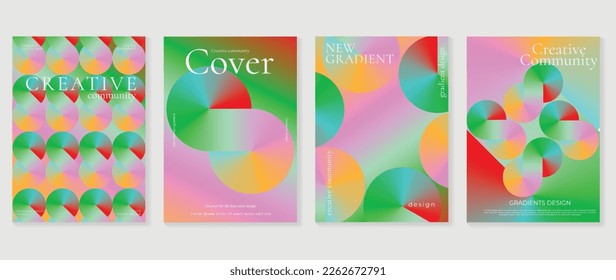 Vibrant colorful gradient background vector set. Trendy colorful gradient fluid abstract infinity shape blurred background. Design illustration for cover, wallpaper, poster, business, card, banner.