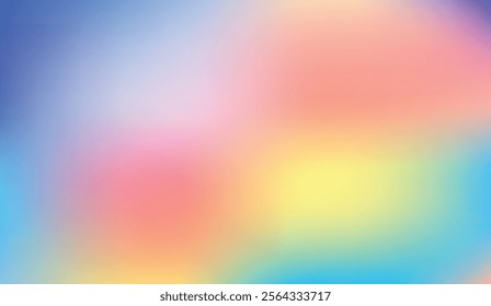 Vibrant and colorful gradient blending soft hues of blue, pink, yellow, and orange. Perfect for abstract art, creative backgrounds, and modern designs