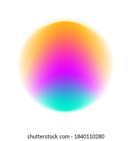 Vibrant colorful gradient blurred circle  abstract neon spot white background 