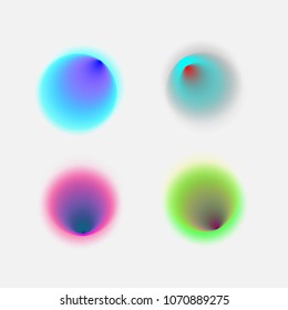 Vibrant colorful gradient design elements. Set of abstract blurs elements