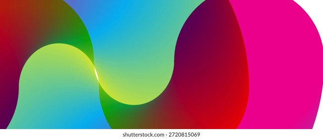 Vibrant colorful gradient shapes overlap and blend smoothly