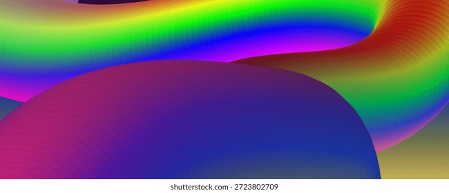 Padrão vibrante de curvas e ondas de gradiente coloridas