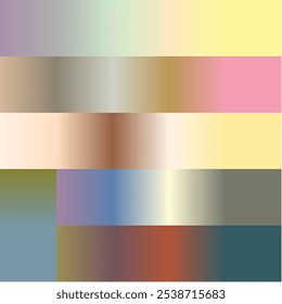 Vibrant colorful gradients An example of a bright color swatches.