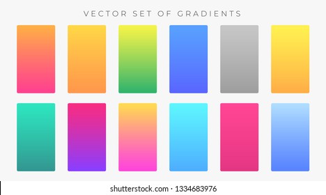 vibrant colorful gradients swatches set