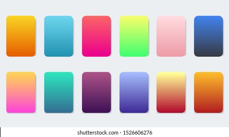 Vibrant colorful gradients swatches set Premium Vector
