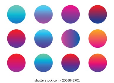 Vibrant colorful gradients swatches set