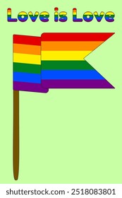 Vibrant and colorful illustration of a waving pride flag, representing the LGBT community. Perfect for support and awareness projects.