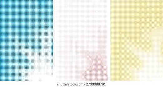 Vibrant colorful pixelated pattern with blue yellow and red hues