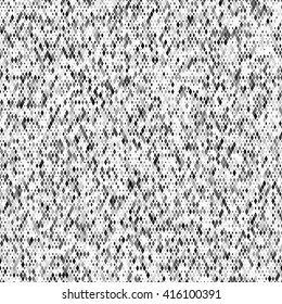 Vibrant Colorful Random Colored Geometric Seamless Pattern. Vector Pixel Rhombus Background. Graphic Textured Puzzle Art. Black white rhomb background. Monochrome noise.