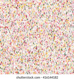 Vibrant Colorful Random Colored Geometric Seamless Pattern. Vector Pixel Rhombus Background. Graphic Textured Puzzle Art. Pastel rhomb background. Colored noise.