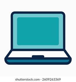 A vibrant, colorful representation of a laptop, showcasing modern technology, digital work, and online communication. Ideal for tech apps, websites, or digital marketing.
