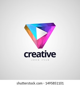 Vibrant Colorful Triangle Penrose Logo Design