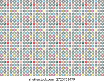 A vibrant and colorful vector background featuring numerous small gradient circles. Perfect for a variety of design projects including posters, banners, websites, social media graphics, and digital artwork. Fully editable EPS file with a modern, abstract, and visually appealing design suitable for professional and creative use.