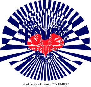 Vibrant colors abstract lines background with hands icon, Become LOVE heart design together and LOVE words vector print Pattern. For Valentines day celebration and greeting. T shirt print.