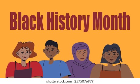 Vibrant colors celebrate Black History Month as diverse individuals share their stories and experiences, highlighting unity and cultural heritage in a festive atmosphere.