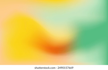 Colores vibrantes de fondo degradado. Textura abstracta de Vector con gradación de amarillo anaranjado y verde. Fondo abstracto del verano del color pastel. Ilustración vectorial