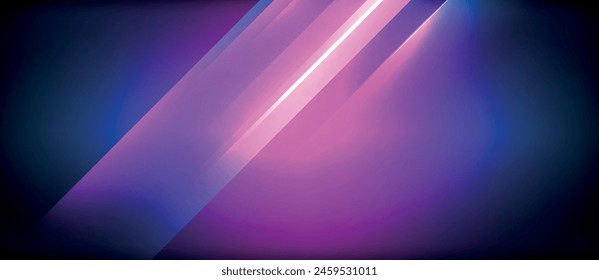 Vibrant colors like purple, violet, pink, and electric blue create a mesmerizing pattern on a glowing diagonal line over a blue and purple background