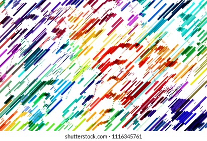 Vibrant colors and moving diagonal lines background.