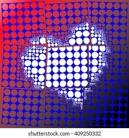 vibrant colors, polka dots background with love heart illustration vector print pattern. for fashion with graphic design. special gift print offer and t shirt print, poster.
