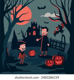 Vibrant colors and silly expressions capture the lighthearted fun of this not-so-scary monster family, perfect for Halloween decorations or greeting cards with a touch of humor