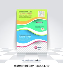 Vibrant Colors Summer Concept A4 Style Flyer, Brochure, Cover Design