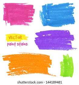 Vibrant colors vector felt pen stains