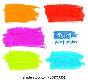 Vibrant colors vector felt pen stains