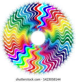 Vibrant colors zig zag round designs